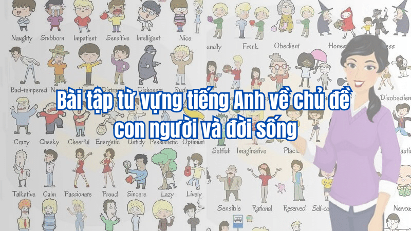 Bài tập từ vựng tiếng Anh về chủ đề con người và đời sống (có đáp án)